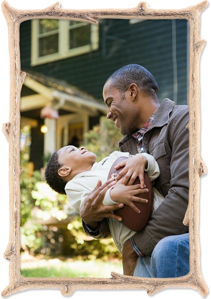 Gold Metal Picture Frame With Natural Branch Design