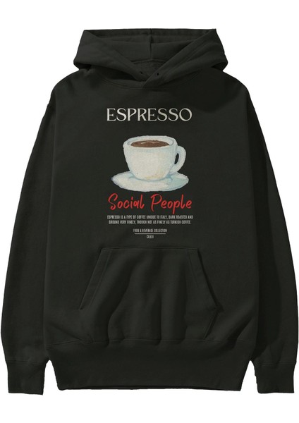 Espresso Kokteyl Ön Baskılı Hoodie Oversize Kapüşonlu Sweatshirt Erkek Kadın fiyatları