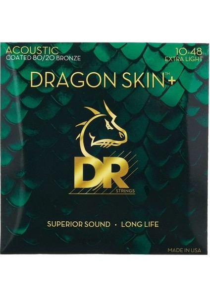 Da8-10 Dragon Skin+ 80/20 Akustik Gitar Teli (Extra Light 10-4