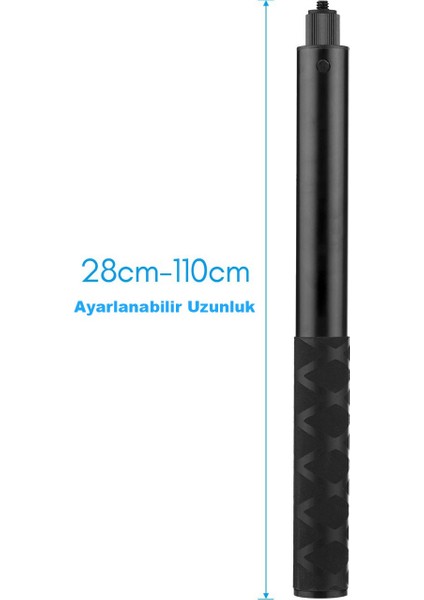 GA35 INSTA360 One X/one/evo Için 28-110 cm Monopod Istenilen Ebatta Kilitlenebilir Alüminyum Kasa modelleri
