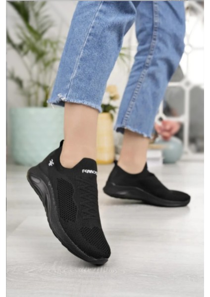 Ferrosa 041 Ortopedik Triko Siyah Rahat Unisex Spor Ayakkabı