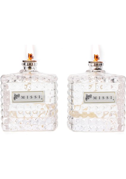 Black Vanilya Kokulu Kare Kristal Cam Şişe Kandil Seti (2X100 Ml)