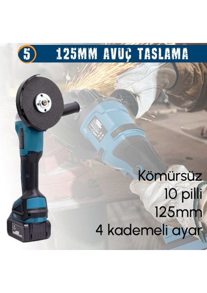 Akülü 7li Set Kırıcı Delici + 450NM Somun Sökme + 13MM Vidalama + Daire Testere + 125MM Avuç Taşlama + Dekupaj Testere + Powerbank ve LED fiyatları