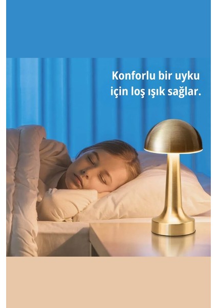 Gold Mantar Model Retro Şarjlı Masa Lambası- Dimmerli ve Enerji Tasarruflu LED Aydınlatma indirimleri