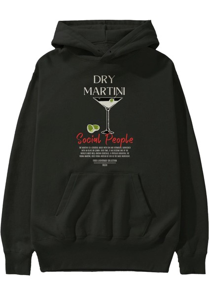 Dry Martini Kokteyl Ön Baskılı Hoodie Oversize Kapüşonlu Sweatshirt Erkek Kadın fiyatları