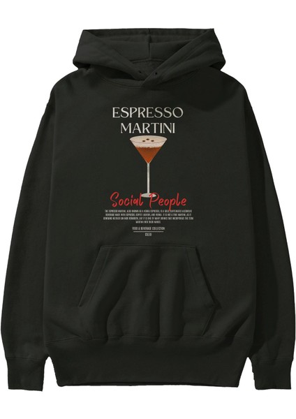 Espresso Martini Kokteyl Ön Baskılı Hoodie Oversize Kapüşonlu Sweatshirt Erkek Kadın fiyatları