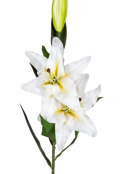 Yapay Çiçek Lilyum Beyaz-Sarı 90 Cm.