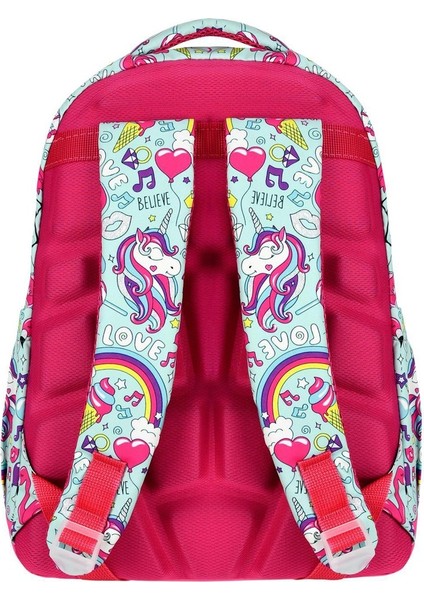Gökkuşağı Unicorn Kız Okul Çantası + Beslenme- Unicorn Ilkokul Çanta Kız Çocuk Okul Çantası fırsatları