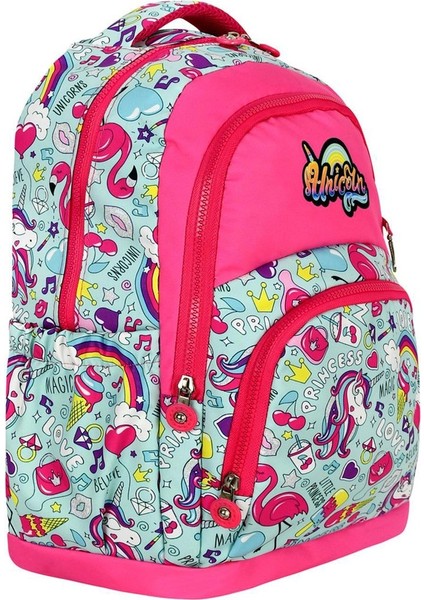 Gökkuşağı Unicorn Kız Okul Çantası + Beslenme- Unicorn Ilkokul Çanta Kız Çocuk Okul Çantası indirimleri