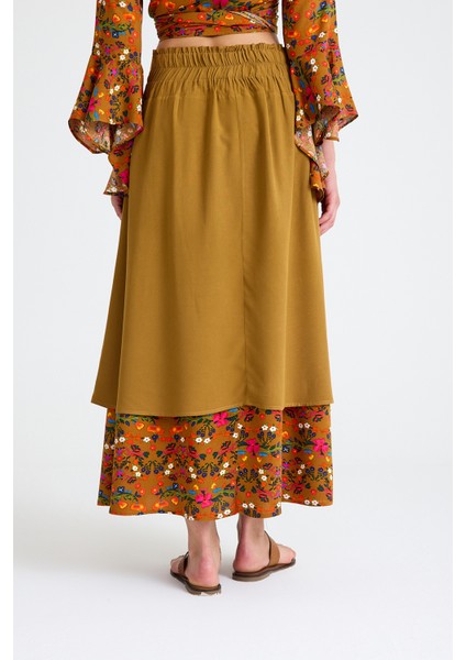 Bohem Tarz Düğme Detaylı Kloş Etek indirimleri