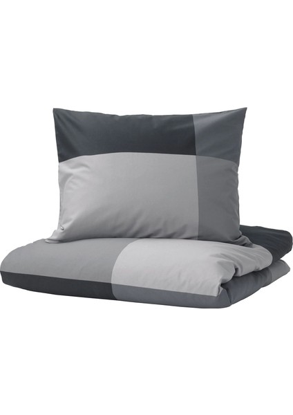 Brunkrıssla Nevresim Seti 150 x 200 - 50 x 60 cm Siyah Tek Kişilik Pamuk - Viskon Çıtçıtlı