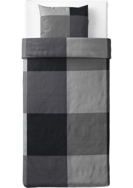 Brunkrıssla Nevresim Seti 150 x 200 - 50 x 60 cm Siyah Tek Kişilik Pamuk - Viskon Çıtçıtlı fiyatları