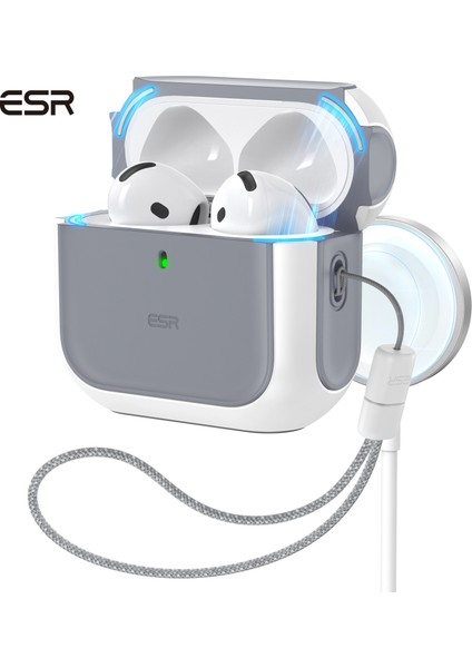 Airpods 4 Halolock Magsafe Orbit Hybrid Case Beyaz