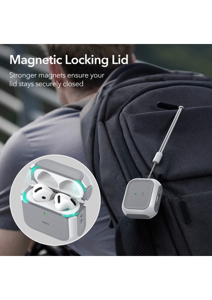 Airpods 4 Halolock Magsafe Orbit Hybrid Case Beyaz