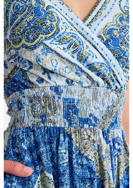 Bohem Tarz Kruvaze V Yaka Elbise fırsatları