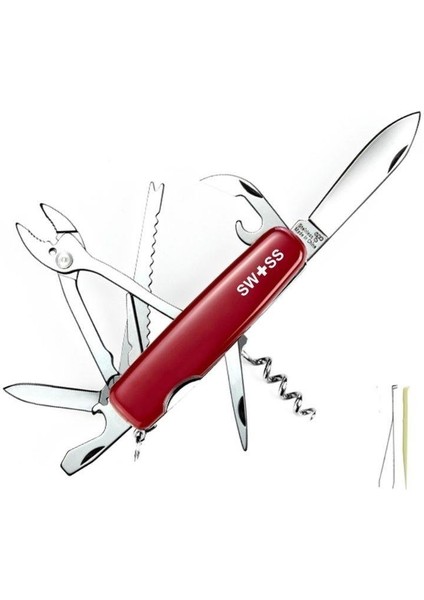 Swıss Fonksiyonlu Paslanmaz Çelik Orijinal Isviçre Çakısı (A01.10)