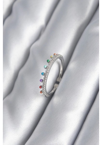 Bfs Pirinç Gümüş Renk Zirkon Taş Detay Kadın Yüzük