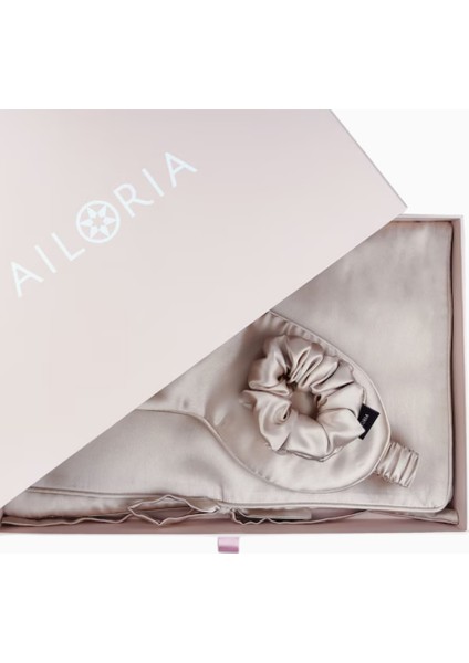 Aılorıa Travel Set Beauty M, %100 Dut Ipeğinden Çanta, Uyku Maskesi ve Saç Tokası fırsatları