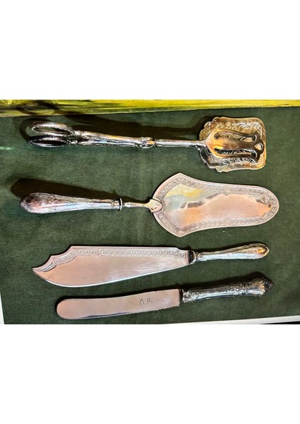 Gümüş Saplı Avrupa Servis Seti 21 cm Boylarında fiyatları