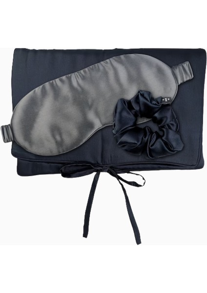 Aılorıa Travel Set Beauty M, %100 Dut Ipeğinden Çanta, Uyku Maskesi ve Saç Tokası