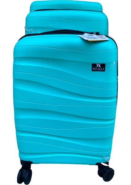 My Valice Abs Kabin Orta ve Büyük Boy Turkuaz 3'lü Valiz Seti