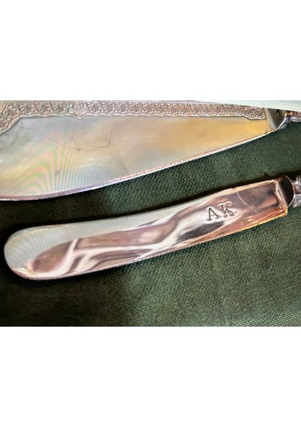 Gümüş Saplı Avrupa Servis Seti 21 cm Boylarında