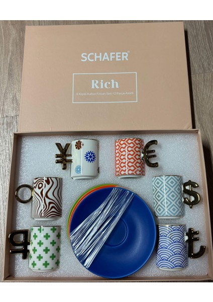Rich 6 Kişilik Kahve Fincan Takımı 12 Prç - ASORTI02