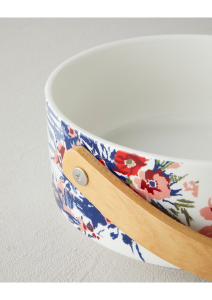 Garden Serenity Stoneware Sunumluk 17X7 cm Beyaz - Lacivert modelleri