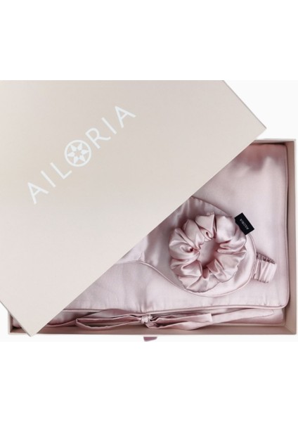 Aılorıa Travel Set Beauty M, %100 Dut Ipeğinden Çanta, Uyku Maskesi ve Saç Tokası indirimleri