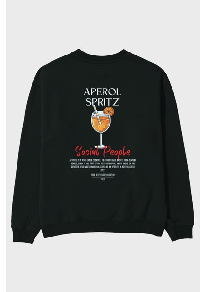 Aperol Spritz Arka Baskılı Oversize Sweatshirt Erkek Kadın Unisex
