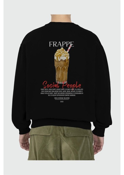 Frappe Arka Baskılı Oversize Sweatshirt Erkek Kadın Unisex fiyatları