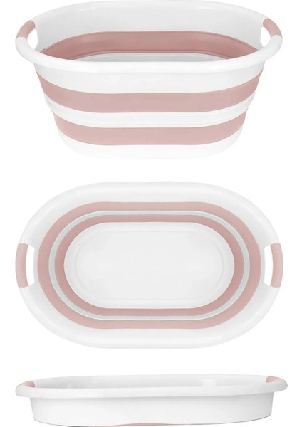 3'lü Temizlik Seti - Katlanır Sele Çamaşır Sepeti-Katlanabilir Su Kovası - Koçero Maşrapa Soft Pembe fiyatları