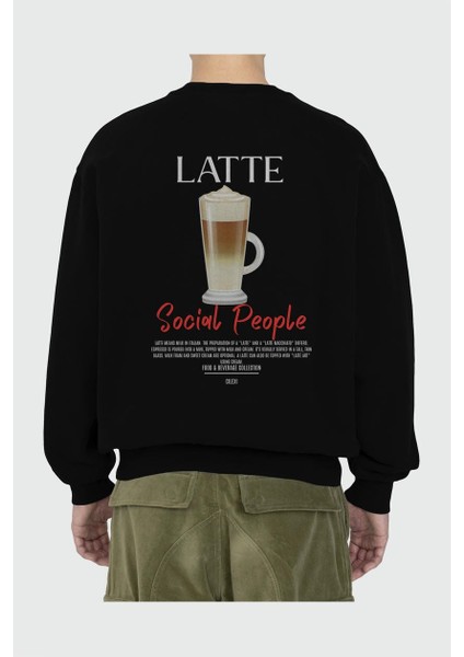 Latte Arka Baskılı Oversize Sweatshirt Erkek Kadın Unisex fiyatları