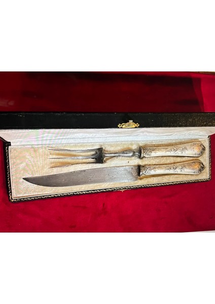 1960 Lar Fransız Gümüş Kaplama Servis Seti - 32 cm x 26,5 cm x 20 cm Ölçülerinde indirimleri