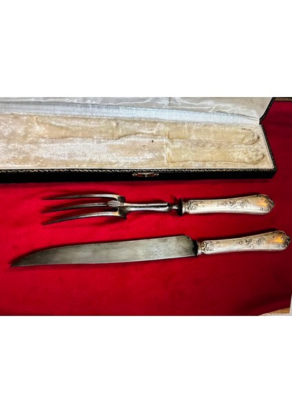 1960 Lar Fransız Gümüş Kaplama Servis Seti - 32 cm x 26,5 cm x 20 cm Ölçülerinde