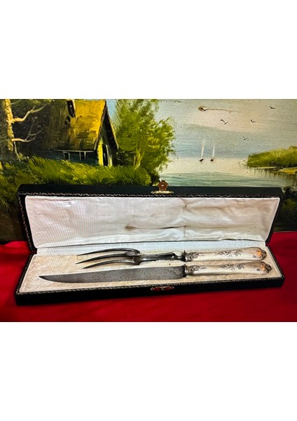 1960 Lar Fransız Gümüş Kaplama Servis Seti - 32 cm x 26,5 cm x 20 cm Ölçülerinde