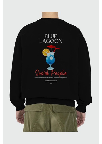 Blue Lagoon Arka Baskılı Oversize Sweatshirt Erkek Kadın Unisex fiyatları