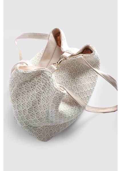 Lanco Örme Büyük Boy Omuz Çantası Örme Krem modelleri