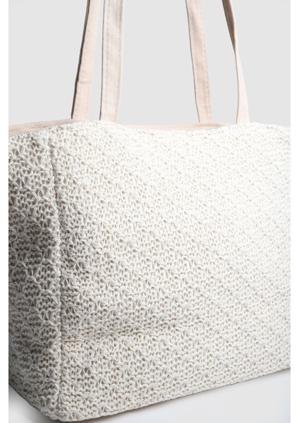 Lanco Örme Büyük Boy Omuz Çantası Örme Krem fırsatları