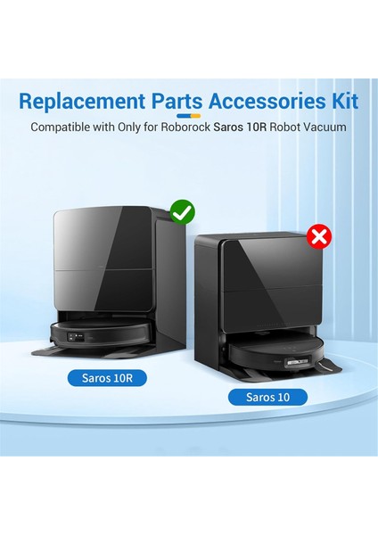 Roborock Saros 10R Robot Vakum Ana Yan Fırça Hepa Filtre Paspas Pedleri Toz Çanta (Yurt Dışından) modelleri