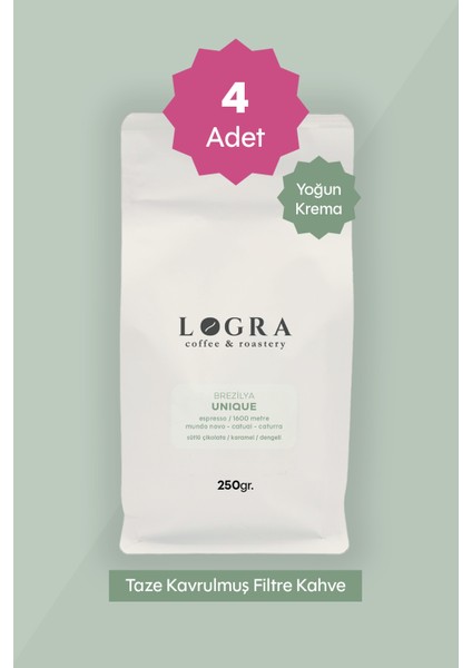 Unique Espresso (Espresso Kahve Çekirdeği) 4 x 250 gr
