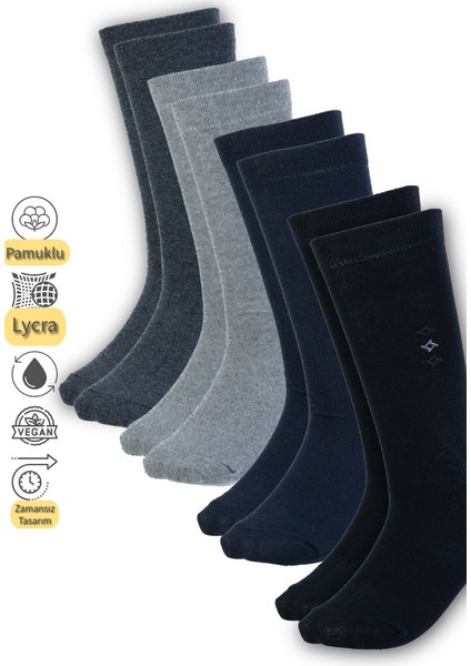 Erkek Soket Çorap 4 Lü Pamuklu Rahat Takviyeli Terletmez Kaymaz Koku Yapmaz OTEC25OZRNMOD31