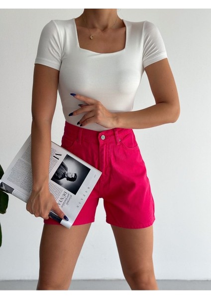 Kadın Kısa Kollu Kare Yaka Viskon Bluz BLZ11870 fırsatları