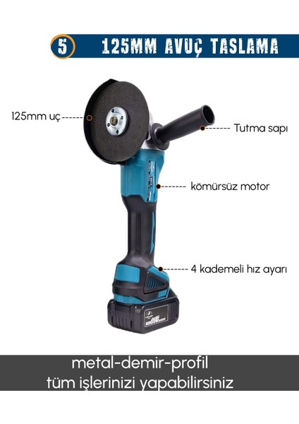 Ürün Videosunu Izle Chelikbei EEA388 Akülü 9 Lu Set (Power Bank & LED + Kırıcı Delici Matkap + Avuç Taşlama + Somun Sıkma + Vidalama + Sunta Kesme + Dekupaj + Budama Testeresi + Budama Makası) fiyatları