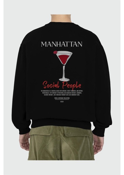 Manhattan Arka Baskılı Oversize Sweatshirt Erkek Kadın Unisex fiyatları
