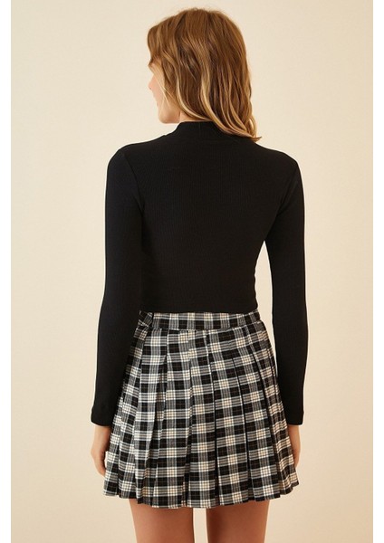 Kadın Uzun Kollu Yarım Balıkçı Yaka Kaşkorse Crop Bluz BLZ9510 fiyatları