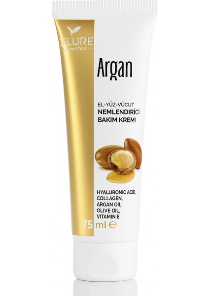 Argan Yağlı Nemlendirici Krem 75 ml | El, Yüz ve Vücut Için Yoğun Bakım