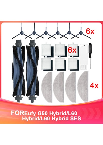 Eufy G50 HIBRID/L60 HIBRID/L60 Hibrid Ses Robot Robot Vakum Süpürge Ana Fırçaları, Yan Fırçalar, Filtreler, Mop Pad Için Aksesuarlar (Yurt Dışından)