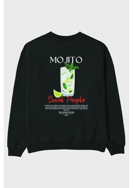 Mojito Arka Baskılı Oversize Sweatshirt Erkek Kadın Unisex