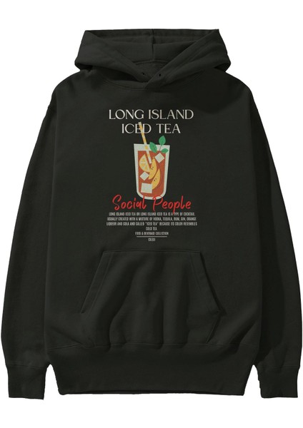 Long Island Iced Tea Kokteyl Ön Baskılı Hoodie Oversize Kapüşonlu Sweatshirt Erkek Kadın fiyatları